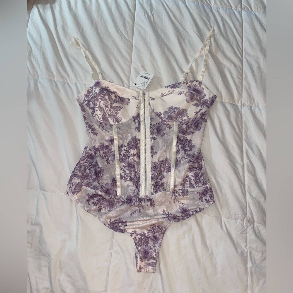 Free people intimately free floral bodysuit purple